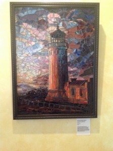 Mosiac lighthouse art at Highfield Hall
