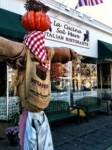 Love the scarecrow in front of La Cucina Restaurant