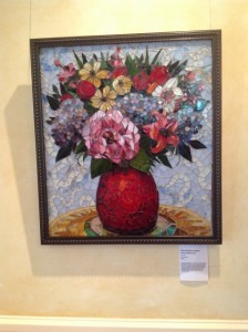 Mosaic floral arrangement at Highfield Hall