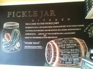 Pickle Jar Kitchen Chalkboard of Info