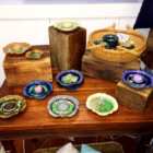 Homespun Gardens carries recycled glass pottery