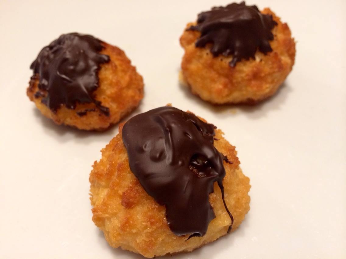 Chocolate Covered Coconut Macaroons