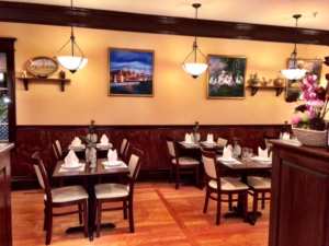 Interior of bangkok cuisine on main street in falmouth